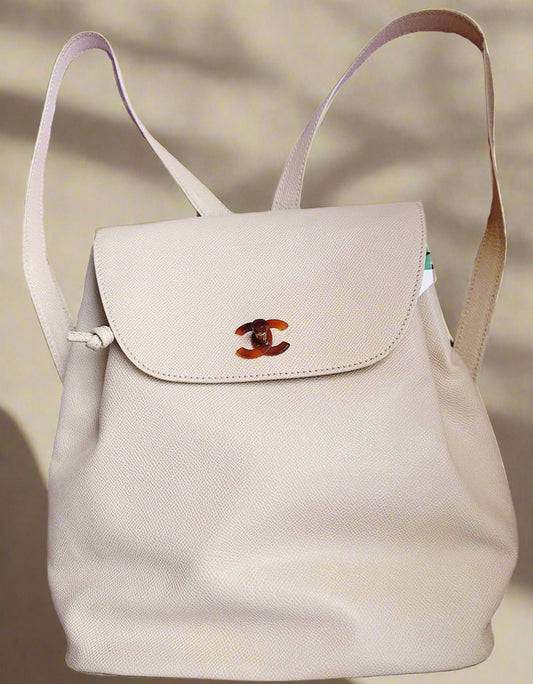 Chanel Caviar Backpack with Tortoiseshell Accents