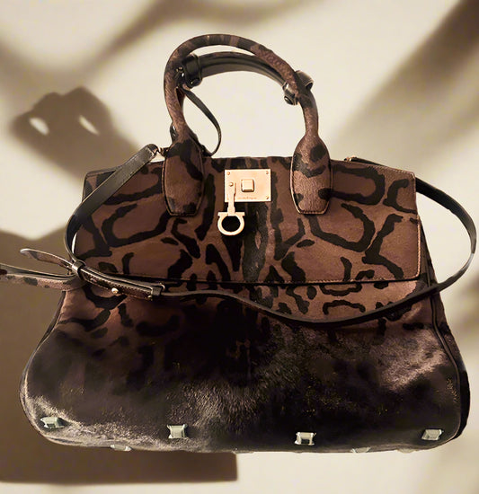 Ferragamo Large Leopard Print Handbag