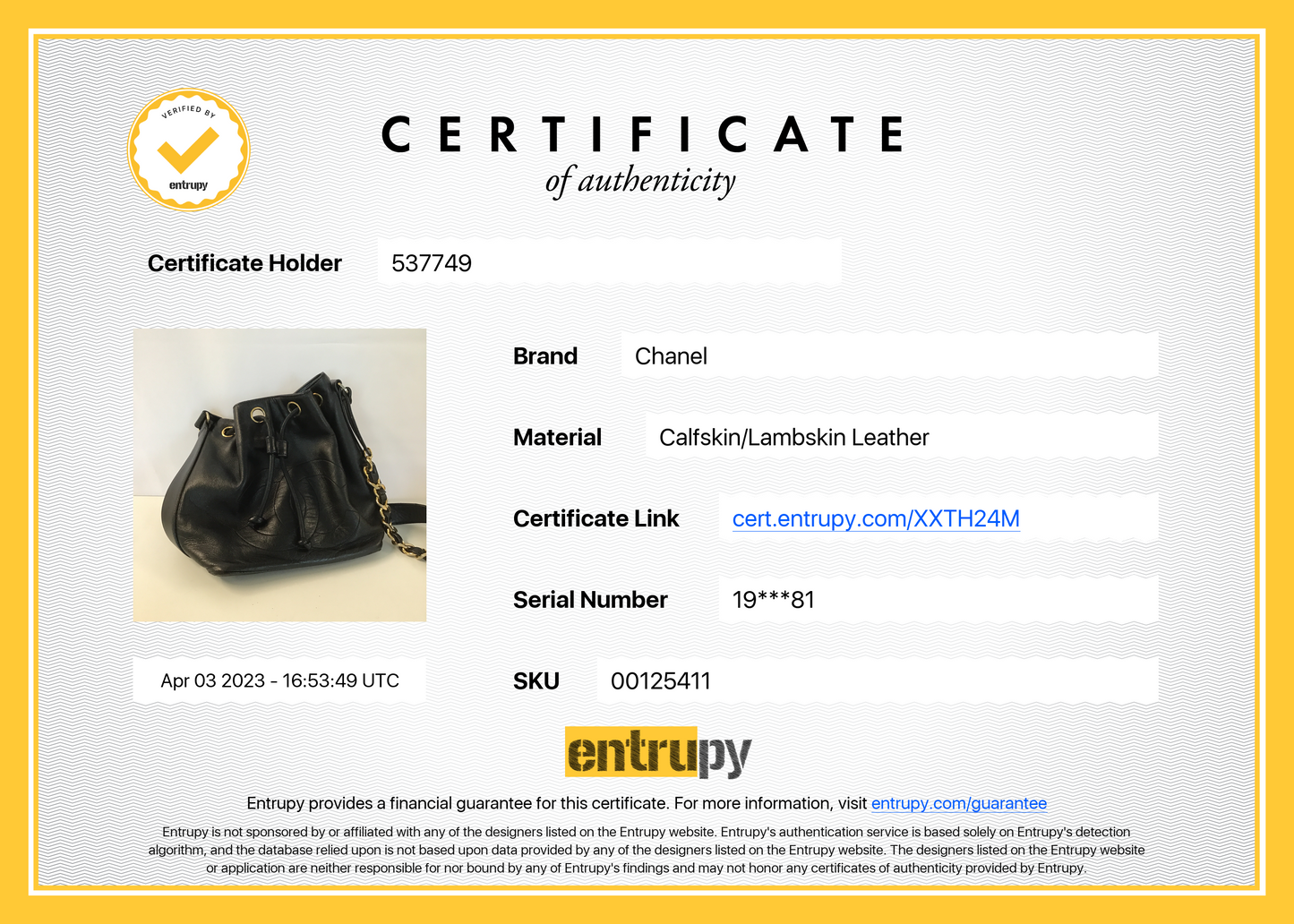 Vintage Chanel Bucket Bag with Gold Chain