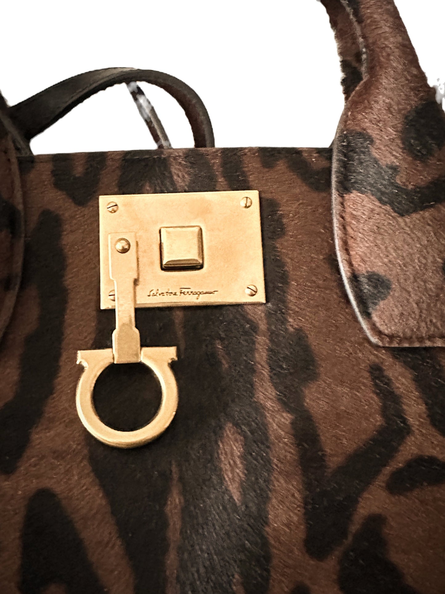 Ferragamo Large Leopard Print Handbag