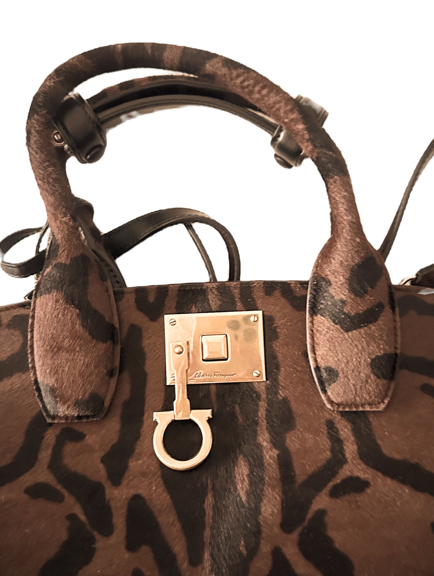 Ferragamo Large Leopard Print Handbag